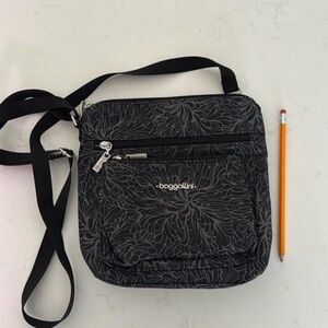 Baggallini Charcoal Floral Crossbody Bag